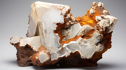 Mineral exhibit sample on white