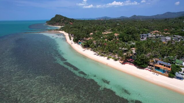 Aerial view of Baan Tai beach in koh Samui, Thailand
