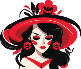 beautiful cinco de mayo mexican woman vector illustration