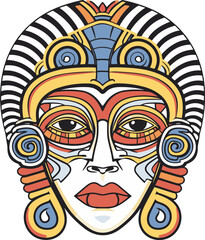 Egyptian traditional mask vector illustration