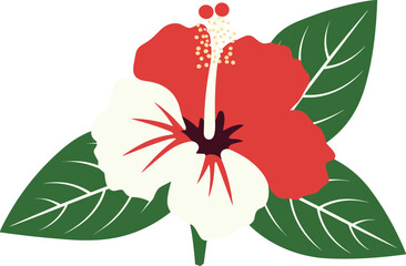 hibiscus flower vector illustration for logos, tattoos, stickers and wall decors