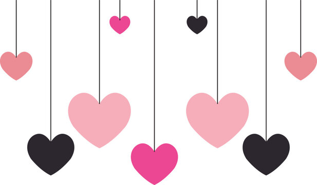 hanging love symbols vector for wall decor and sticker