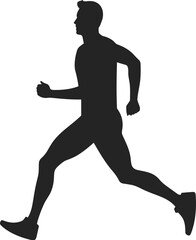 Fototapeta na wymiar silhouette of a running athlete, running person vector