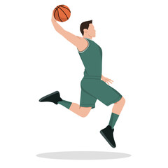 Vector illustration of basketball player isolated