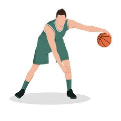 Vector illustration of basketball player isolated
