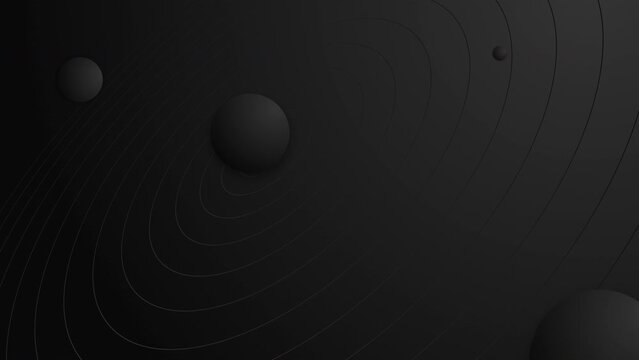 Animation of an abstract black background with spheres.