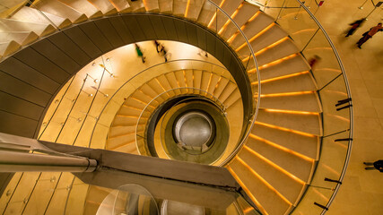 Circular staircase in a modern building