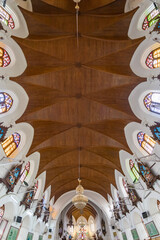 Interior of San Thome Basilica, built in the 16th century by Portuguese explorers, over the tomb of...