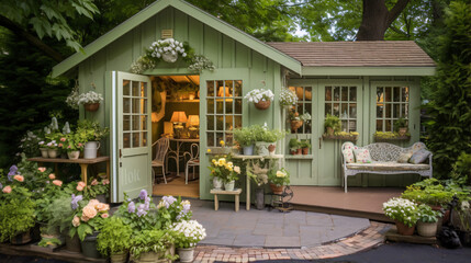 Patio garden shed