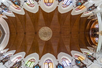 Interior of San Thome Basilica, built in the 16th century by Portuguese explorers, over the tomb of...