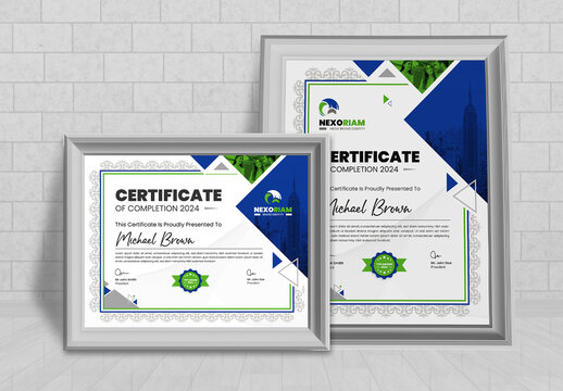Business Certificate Layout