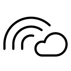 Cloud storage icon symbol vector image. Illustration of the database server hosting cloud system digital design image