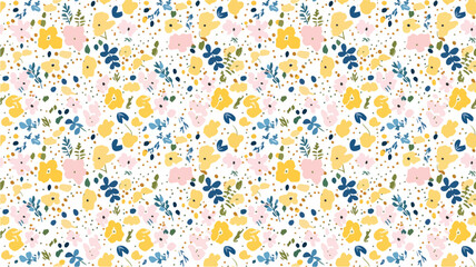 seamless ditsy flowers repeating pattern, tiny flowers pattern, ditsy, liberty , meadow, floral © peacefy