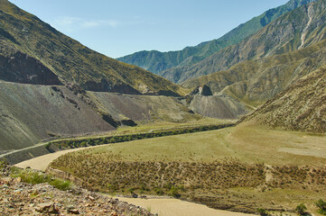 Fototapeta na wymiar New North-South route, Kyrgyzstan.