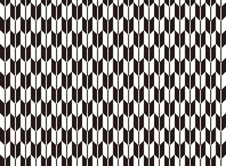 Horizontally And Vertically Repeatable Monochrome Seamless Japanese Vintage Pattern On A White Background. Vector Illustration.
