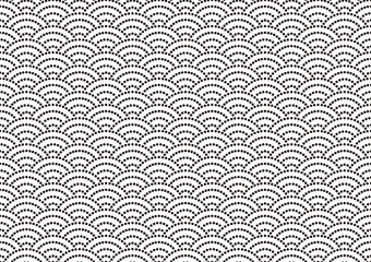 Horizontally And Vertically Repeatable Monochrome Seamless Japanese Vintage Pattern On A White Background. Vector Illustration. - obrazy, fototapety, plakaty