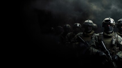 Obraz premium Army or Military Background, Copy Space, Banner Design