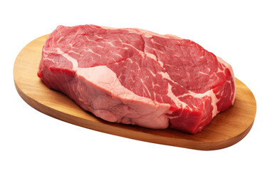 Beautiful Image of Rare Top Sirloin Steak a Piece of Meat in a Table Isolated on Transparent Background PNG.