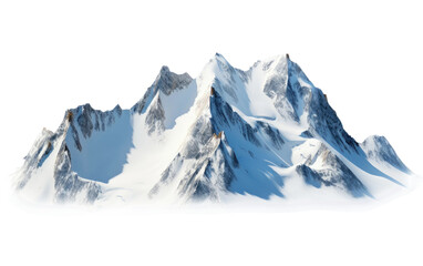Fototapeta na wymiar Amazing View of Snow Mountains Isolated on Transparent Background PNG.