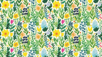 green seamless flowers repeating pattern, flowers pattern, ditsy, liberty , meadow, floral