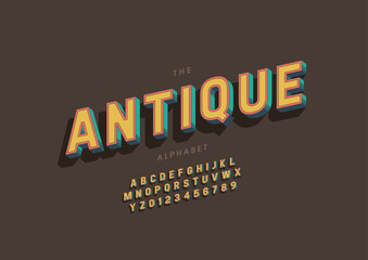 Vector of stylized modern font and alphabet