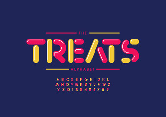 Vector of stylized modern font and alphabet