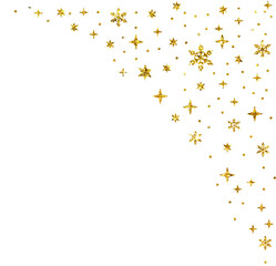 Gold Glitter Christmas Snowflake and Star