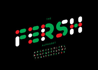 Vector of stylized modern font and alphabet