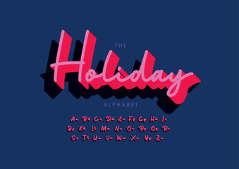 Vector of stylized modern font and alphabet