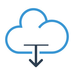 Cloud storage icon symbol vector image. Illustration of the database server hosting cloud system digital design image