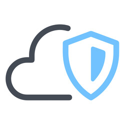 Cloud storage icon symbol vector image. Illustration of the database server hosting cloud system digital design image
