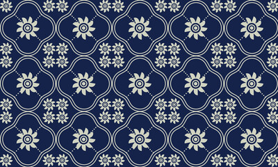 Textile floral pattern design template with abstract shape in vector.