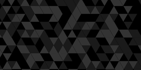 Abstract seamless square black and gray wall structure cube mosaic tile background. Abstract geometric pattern gray and black Polygon Mosaic triangle Background, business and corporate background.