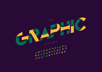 Vector of stylized modern font and alphabet