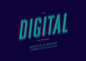 Fototapeta premium Vector of stylized modern font and alphabet