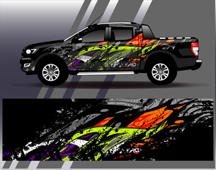 Car wrap design vector.Graphic abstract stripe racing background designs for vehicle, rally, race, adventure and car racing livery