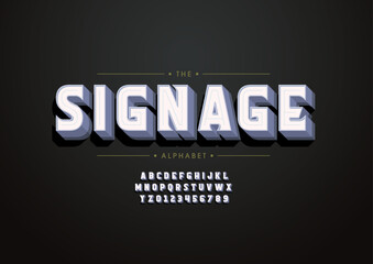 Obraz premium Vector of stylized modern font and alphabet