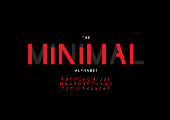 Vector of stylized modern font and alphabet