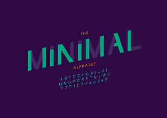 Vector of stylized modern font and alphabet