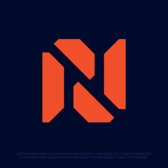 Modern professional logo in the shape of the letter N. Exclusive N shape