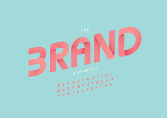 Vector of stylized modern font and alphabet