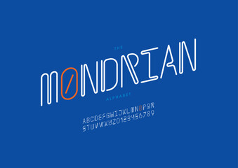 Vector of stylized modern font and alphabet