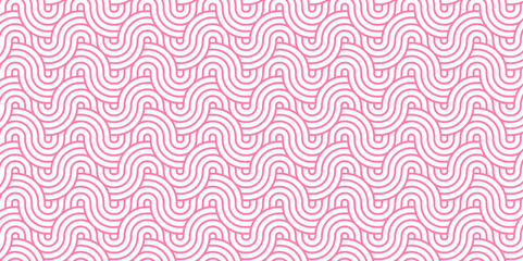 Seamless geometric ocean spiral pattern and abstract circle wave lines. pink seamless tile stripe geomatics overlapping create retro square line backdrop pattern background. Overlapping Pattern.