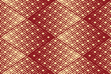 Abstract geometric pattern. A seamless vector background. Gold and red ornament. Graphic modern pattern. Simple lattice graphic design