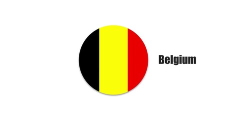 Fototapeta premium Belgium flag icon, Western Europe 