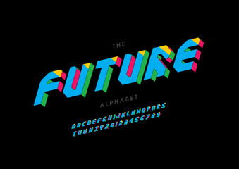 Vector of stylized modern font and alphabet