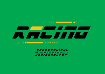 Vector of stylized modern font and alphabet