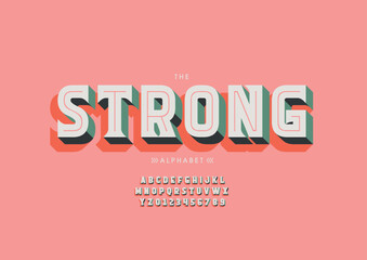 Vector of stylized modern font and alphabet