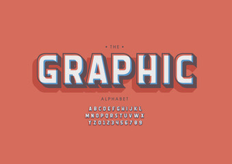 Vector of stylized modern font and alphabet