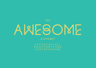 Vector of stylized modern font and alphabet